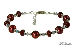 Ruby Moonstone Pearl Gemstone Bracelet