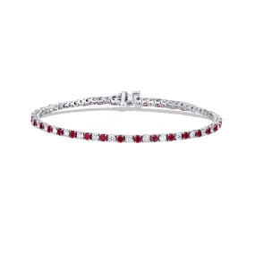 Sabel Collection White Gold Ruby and Diamond Tennis Bracelet