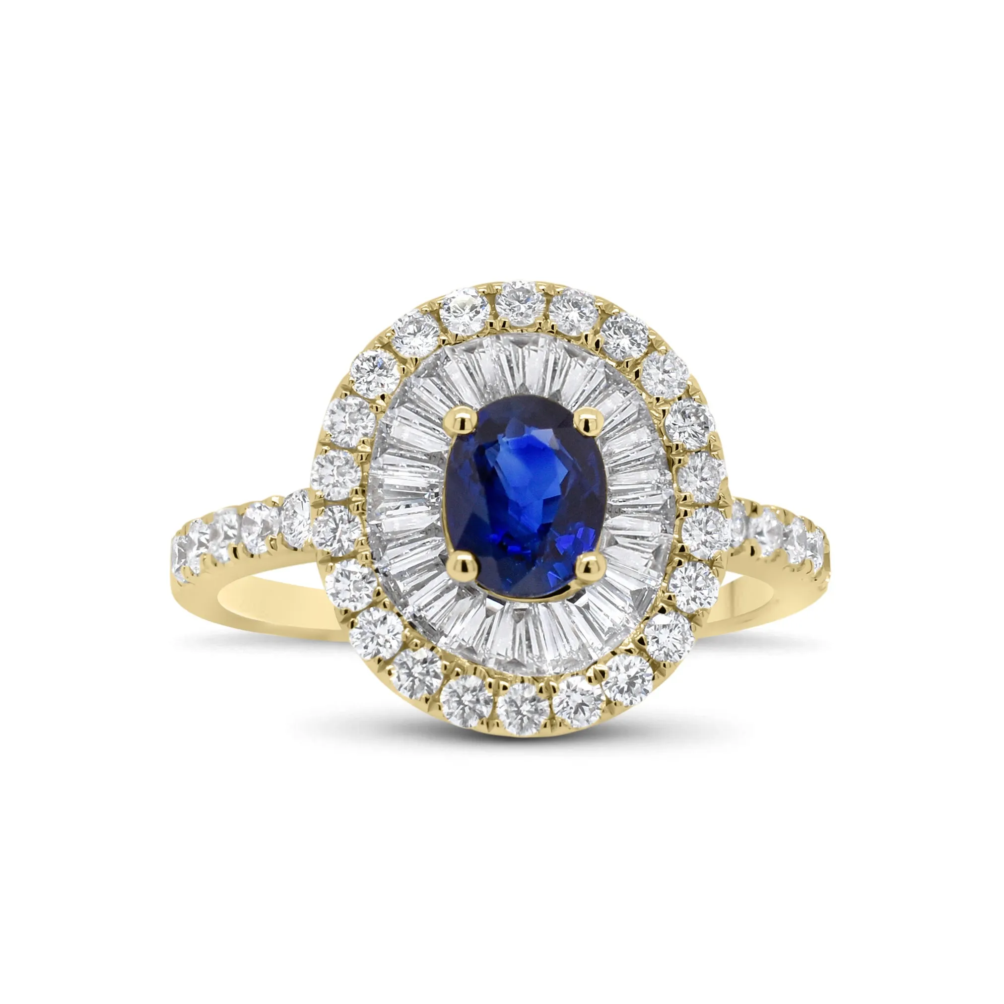 Sapphire Double Halo Ring