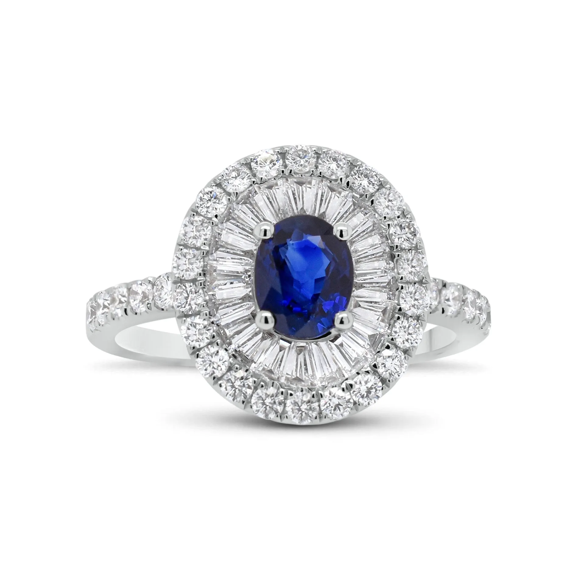 Sapphire Double Halo Ring