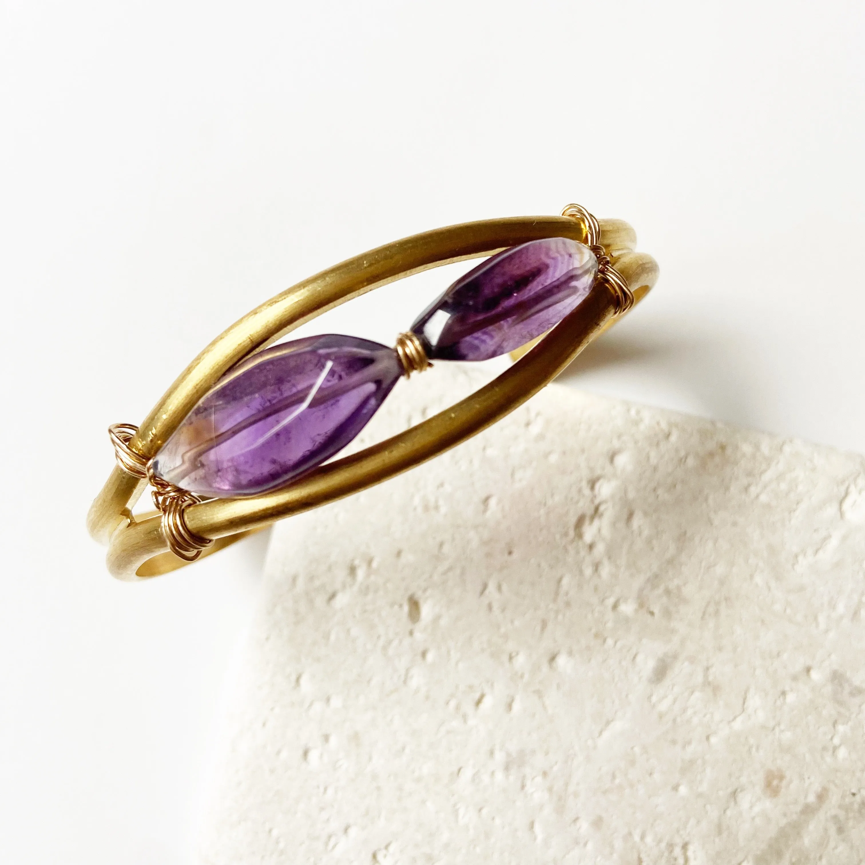 Saturated Amethyst Statement Cuff Bracelet