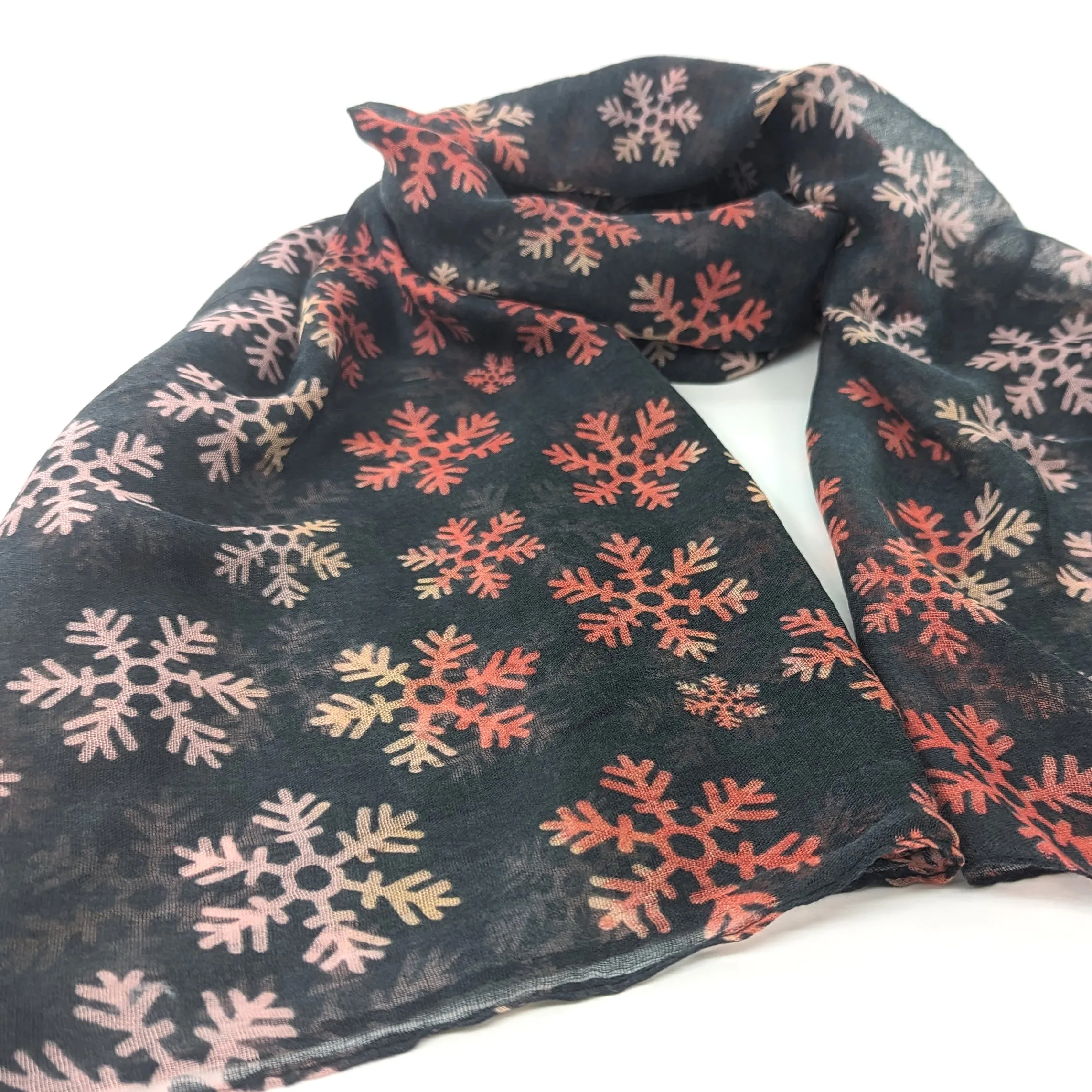 Scarf & Bracelet Gift Set in a Cracker - Black Snowflake