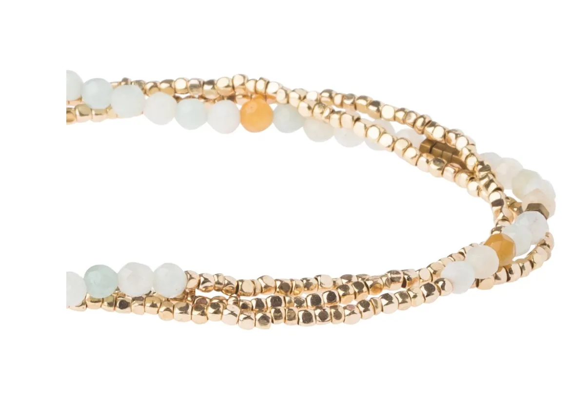 Scout Delicate Stone Wrap Bracelet / Necklace - Amazonite Stone Of Courage