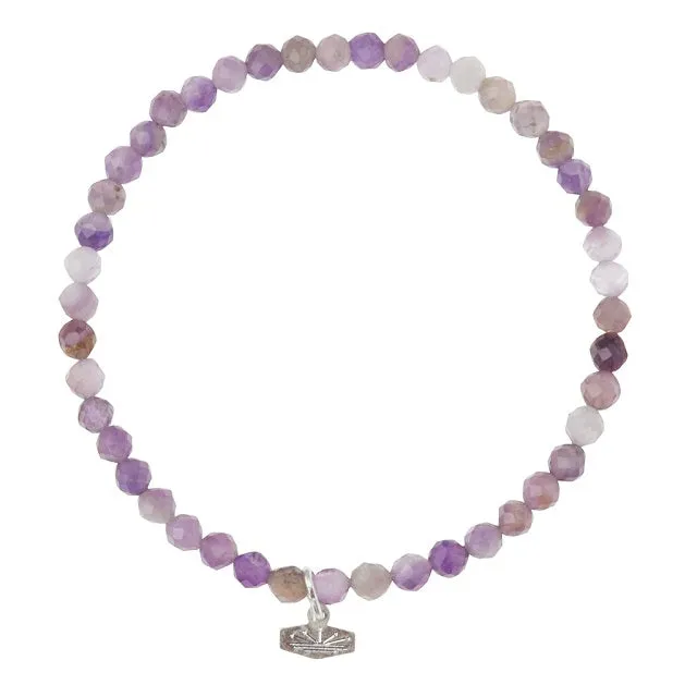 Scout Mini Faceted Stone Stacking Bracelet - Amethyst/Silver