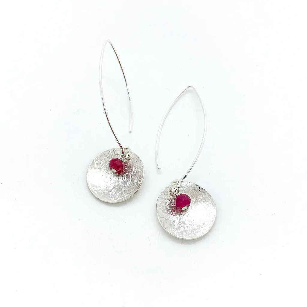 Scribbled Shell with Ruby Earrings