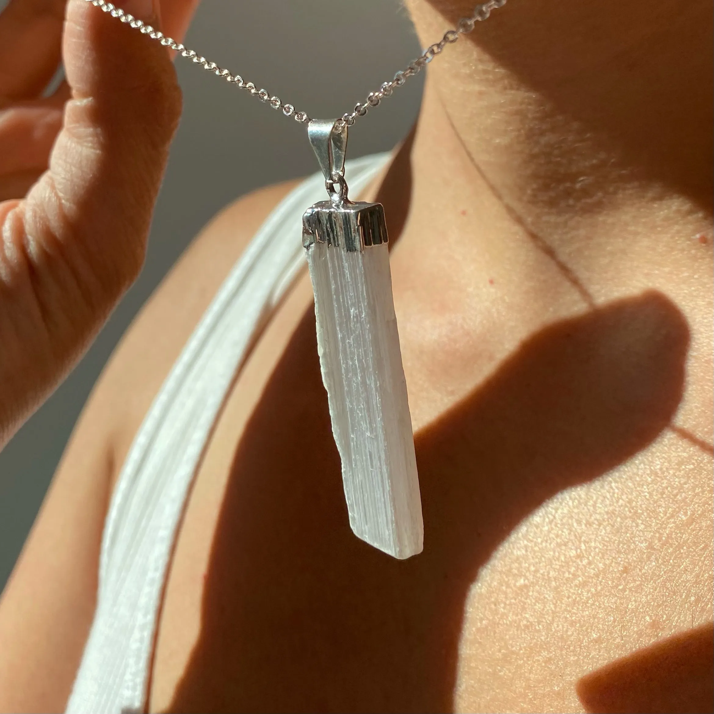 Selenite Aura Clearing Necklace