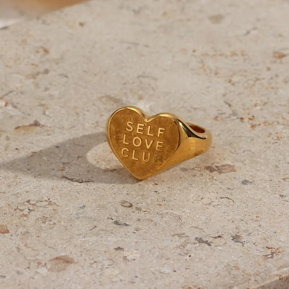 Self Love Heart Ring Gold Plated Ring