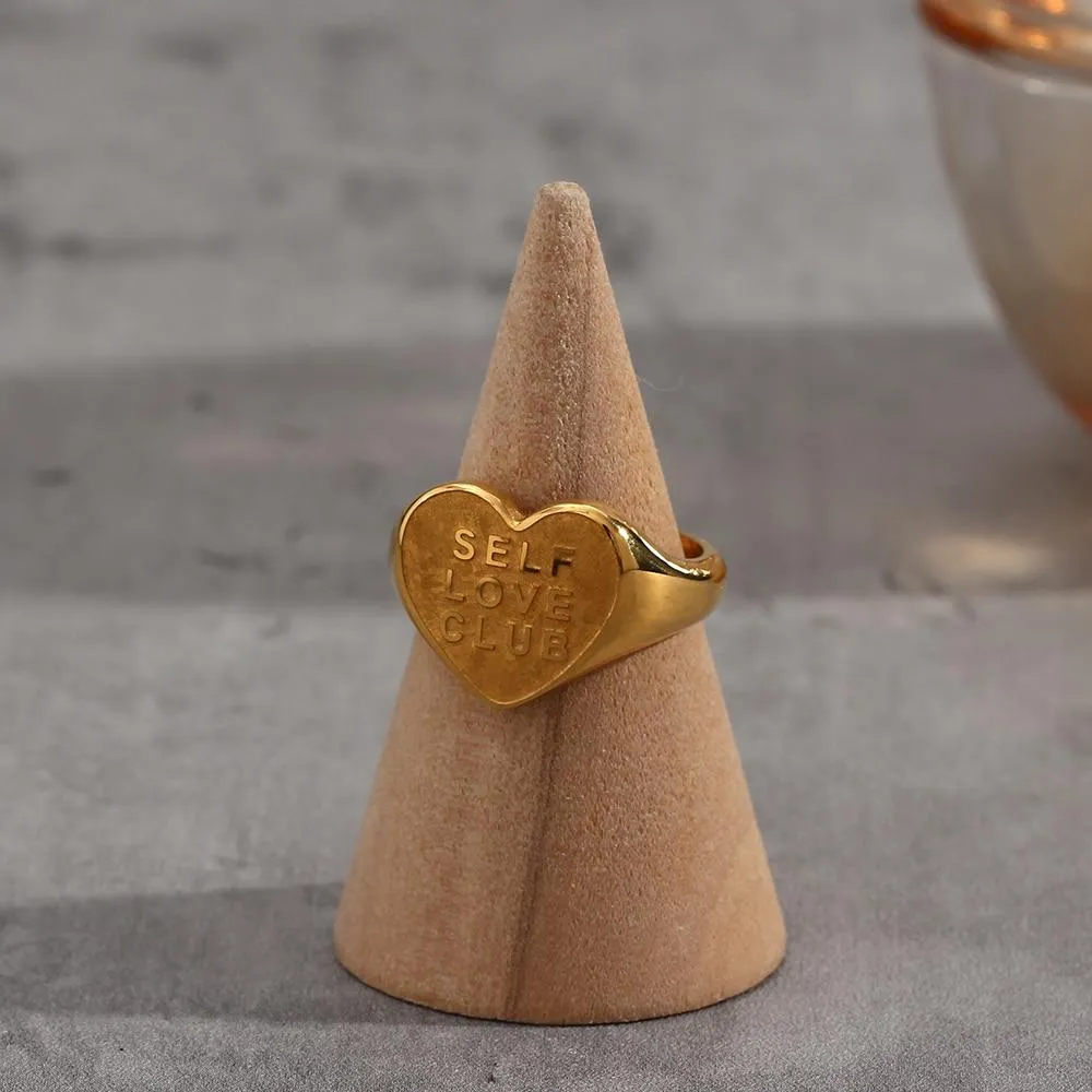 Self Love Heart Ring Gold Plated Ring