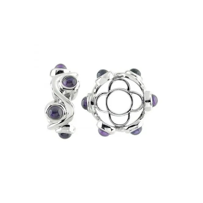 Silver & Amethyst Cabochon Swirl Wheel S429A