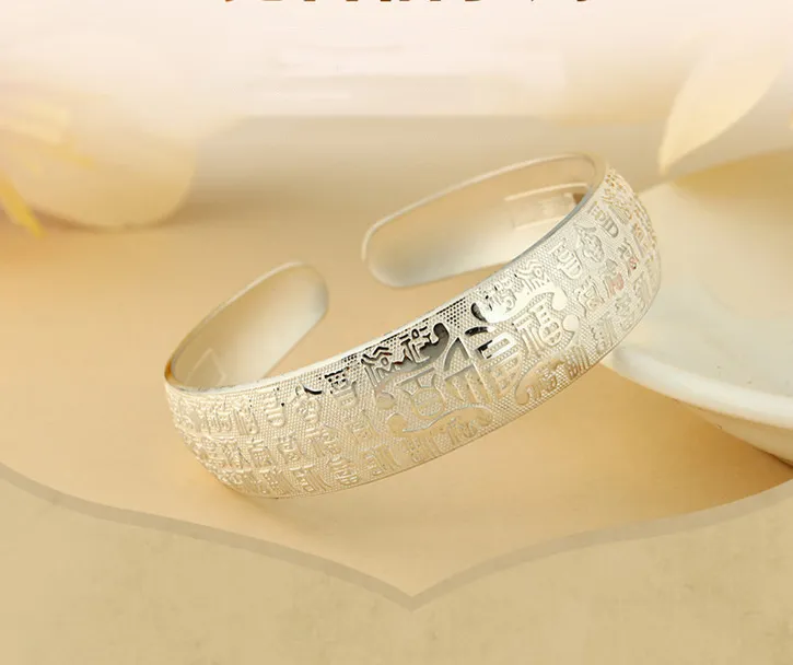 Silver Bracelet Wholesale Silver Jewelry Wide Version Fashion