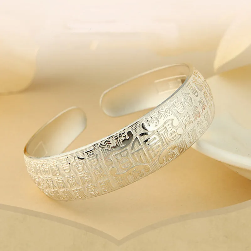 Silver Bracelet Wholesale Silver Jewelry Wide Version Fashion