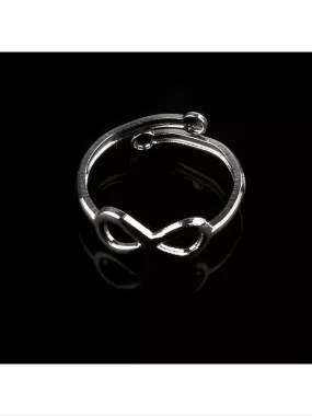 Silver colored adjustable  infinity toe rings