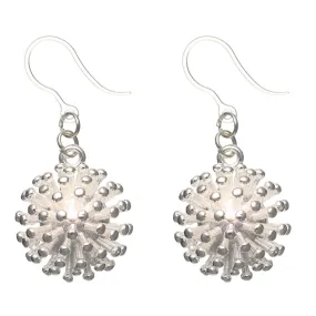 Silver Dandelion Dangles Hypoallergenic Earrings for Sensitive Ears Made with Plastic Posts