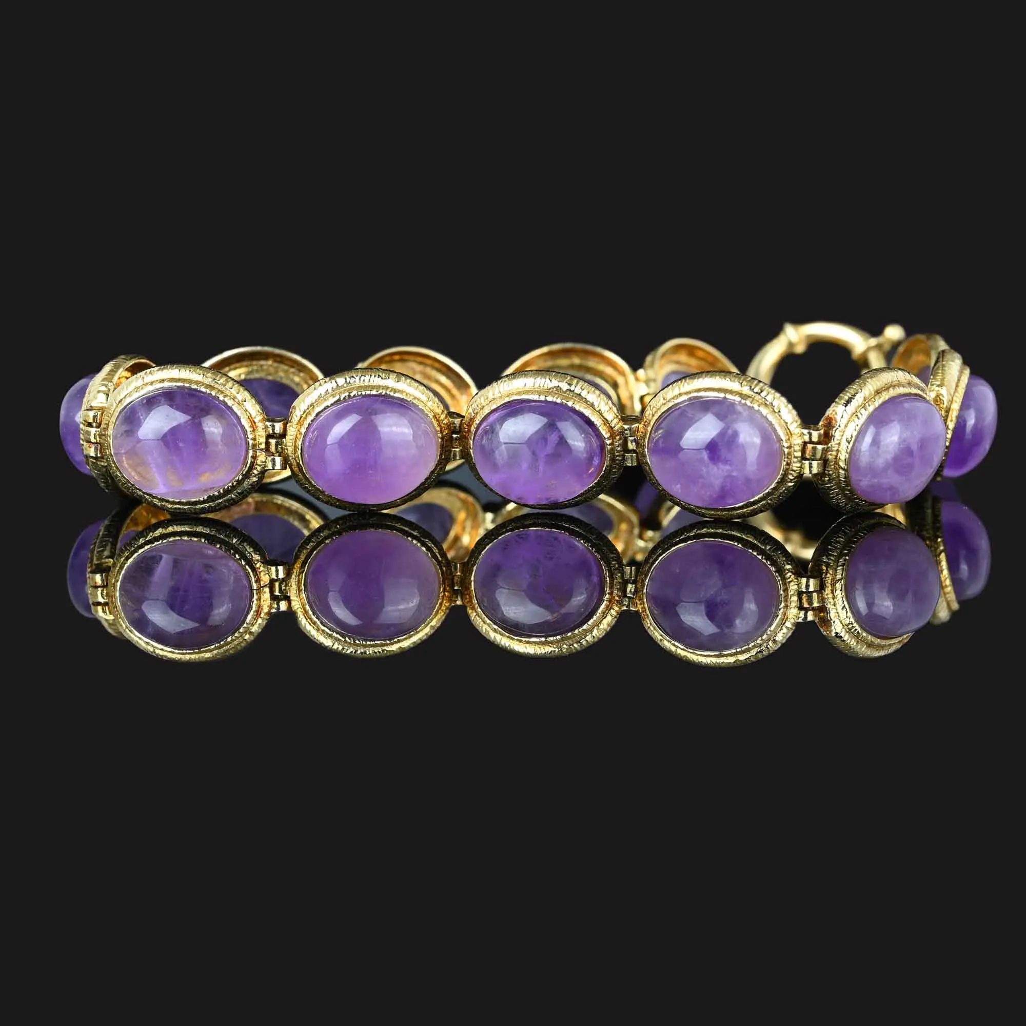 Silver Gold Vermeil 47 Carat Natural Amethyst Bracelet