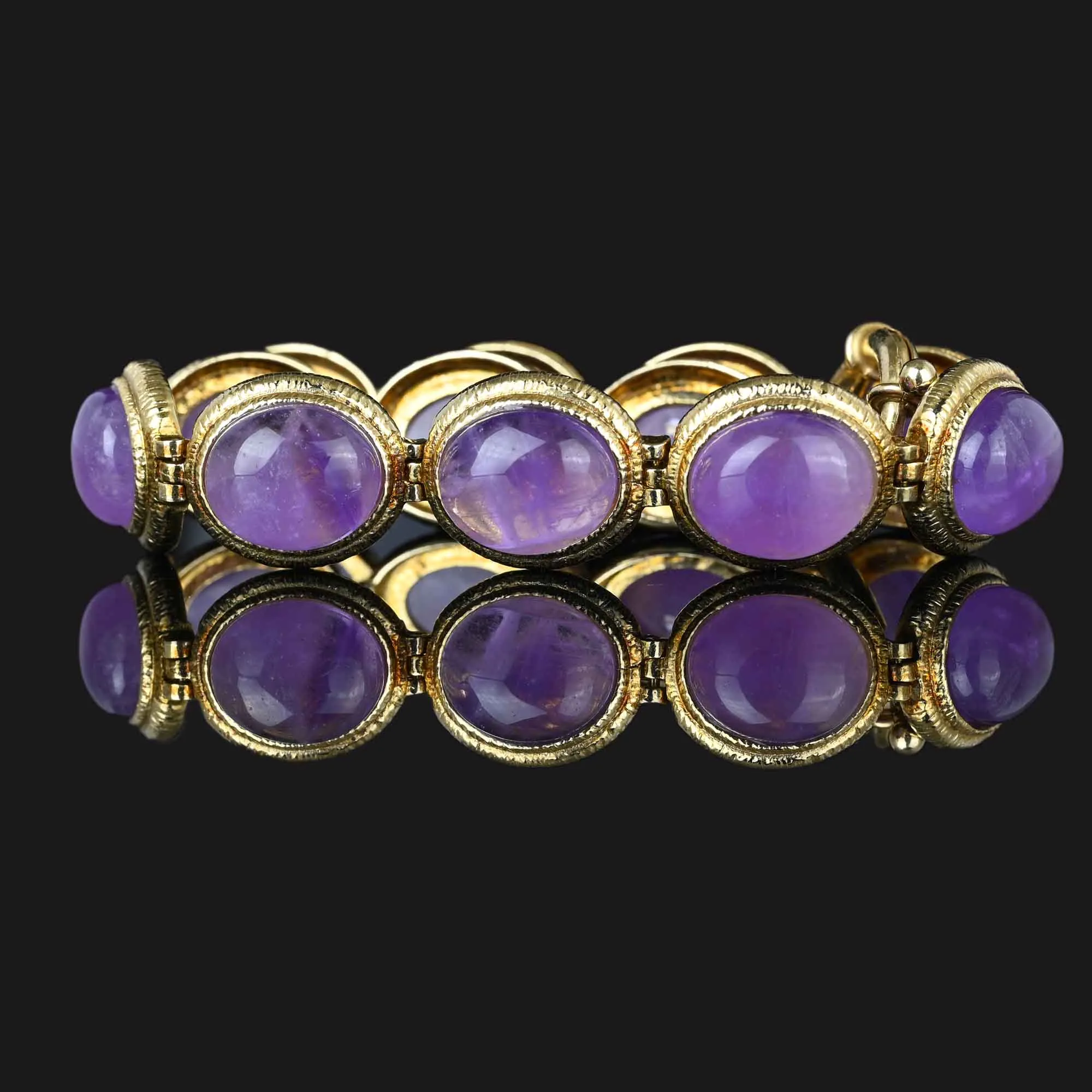 Silver Gold Vermeil 47 Carat Natural Amethyst Bracelet