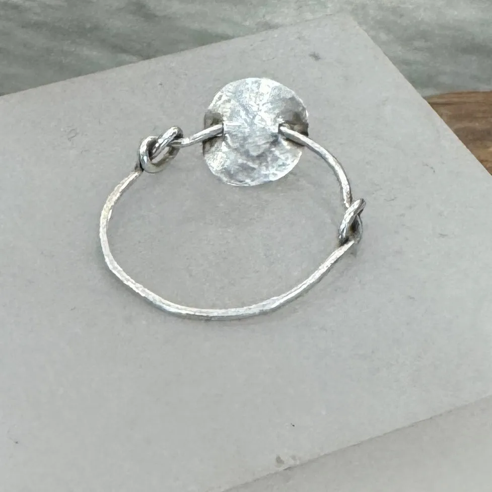 Silver inifinity disc ring