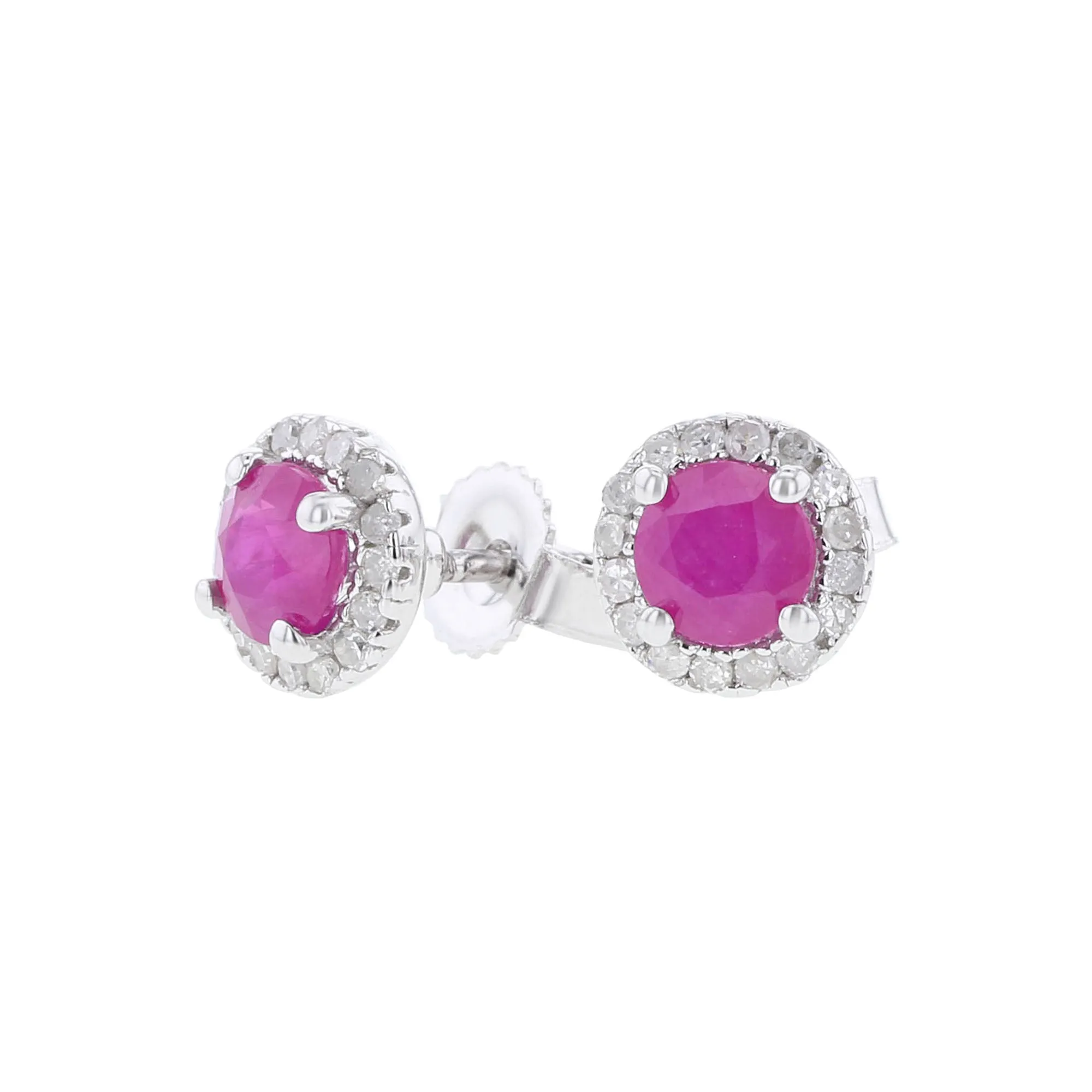 Silver Sprinkle Ruby & Diamond Earrings