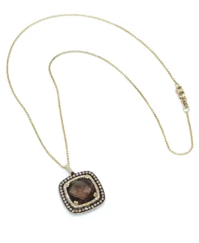 Smoky Topaz Necklace in Yellow Gold