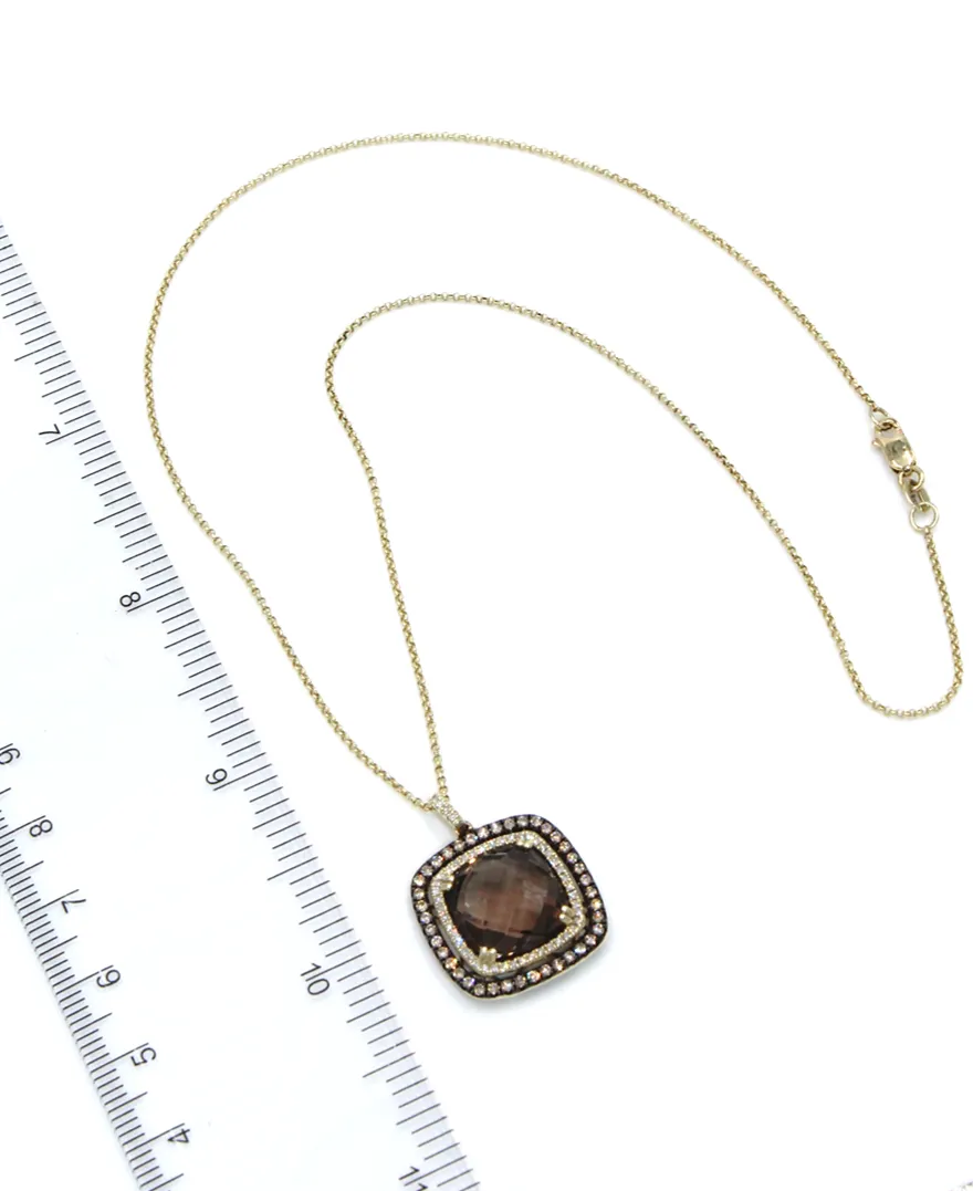 Smoky Topaz Necklace in Yellow Gold