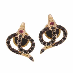 Snake Studs Pave P-Bd-Ru