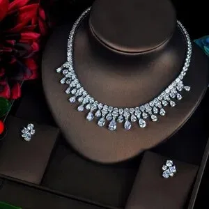 Sparking  Water Drop Bridal Necklace Set