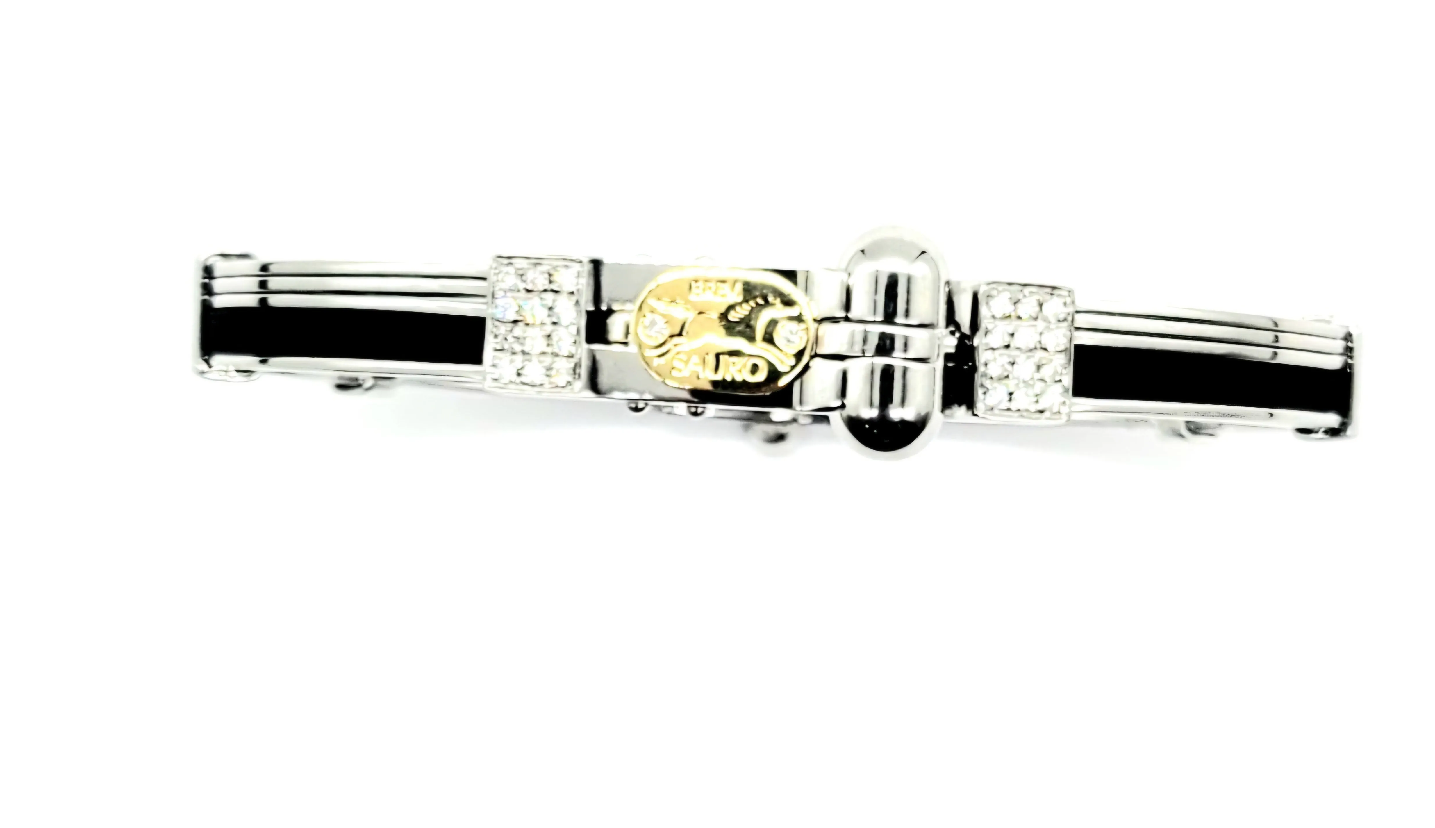 Stainless steel & 18k Yellow gold Sauro Bangle Bracelet with Diamonds