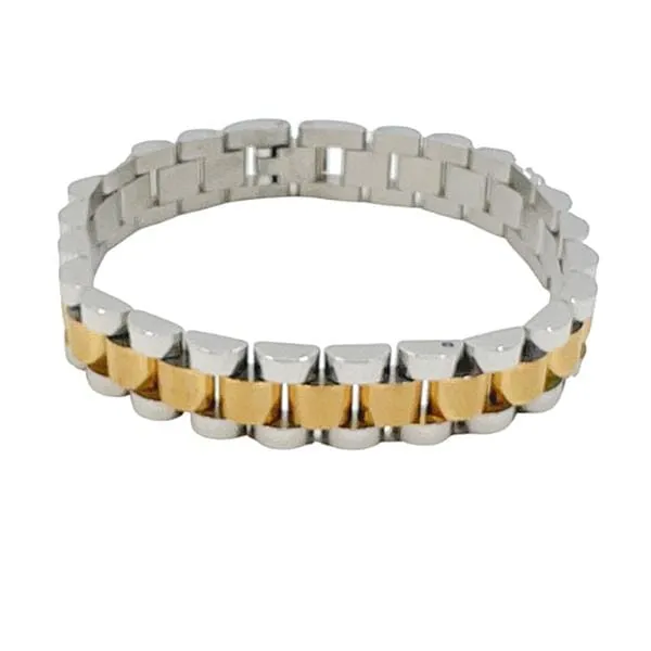 Stainless Steel 'Watch' Bracelet:  Two Tone (BGS4000)