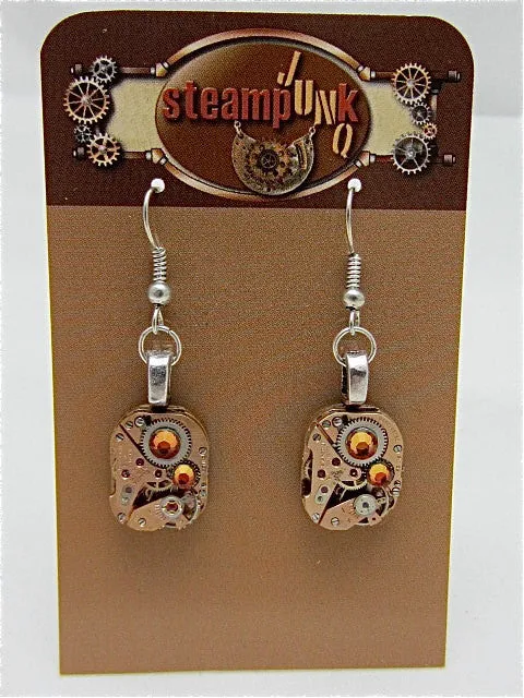 Steampunk Earrins - Watch movement Earrings - Gleam - Steampunk jewelry made with real watch parts