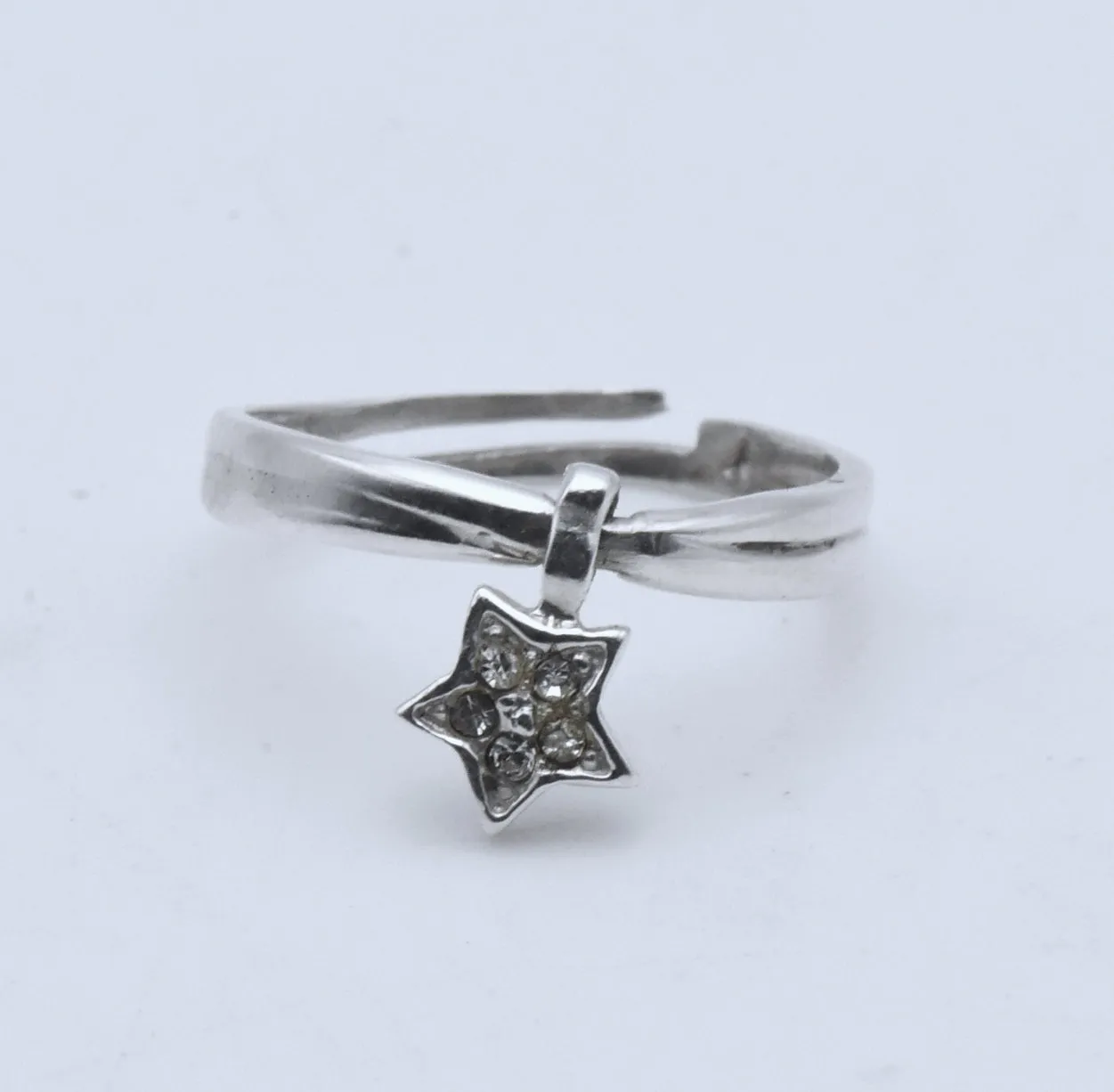 Sterling Silver Adjustable Star Charm Toe Ring