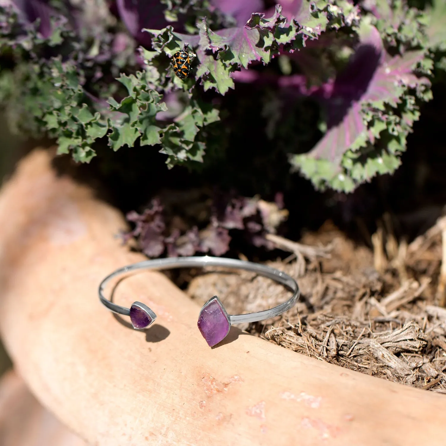 Sterling Silver Amethyst Cuff Bracelet