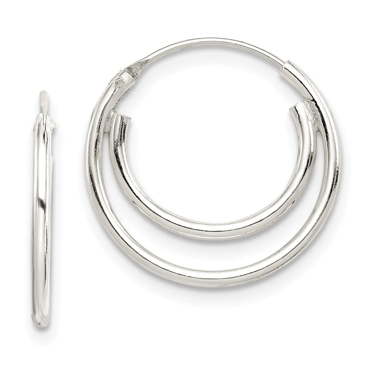 Sterling Silver Double Hoop Earrings