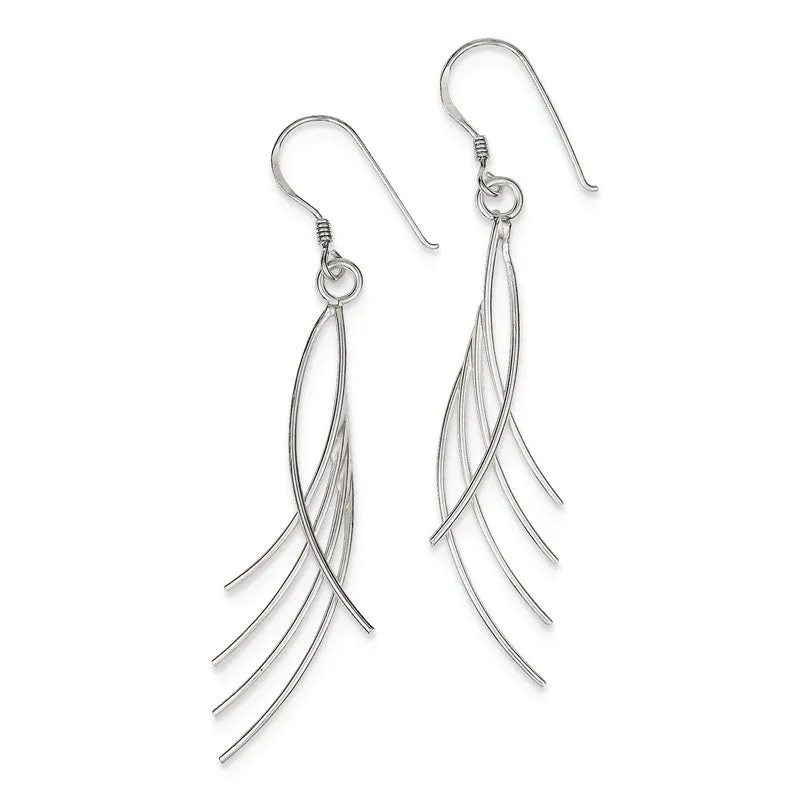 Sterling Silver Fancy Wire Dangle Earrings