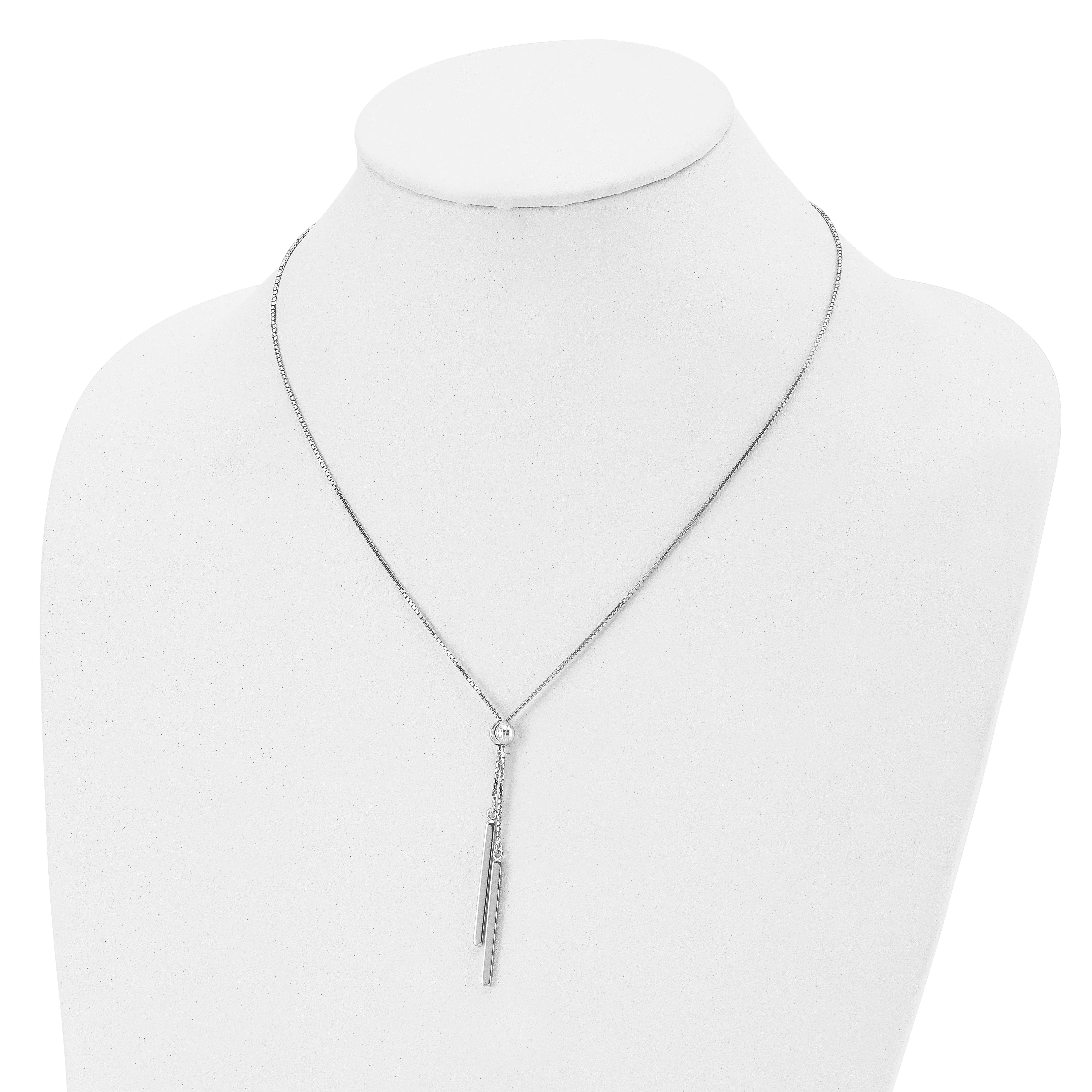 Sterling Silver Polished Adjustable Necklace