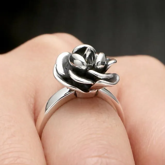 Sterling Silver ' THORN BETWEEN A ROSE ' Women's Self Defense Ring