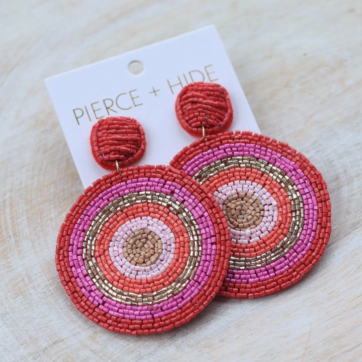 Strawberry Sundance Boho Beaded Earrings