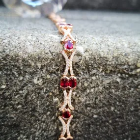 Stunning Ruby and Diamond Bracelet 14ky Rose Gold