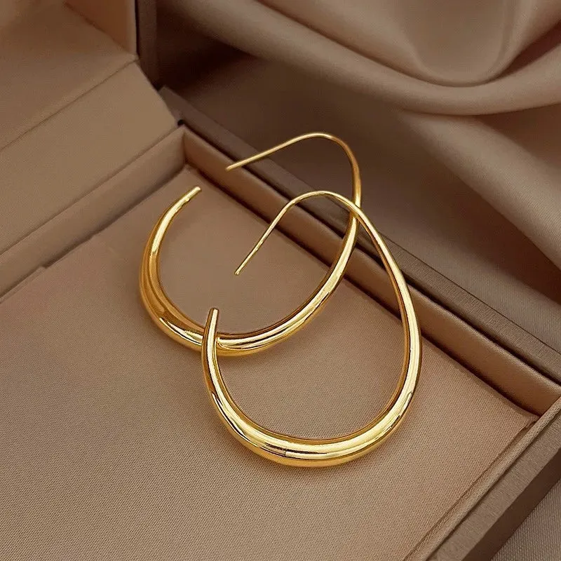 TEEK - Needle Oval Hoop Earrings