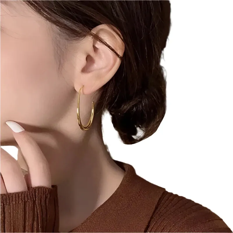 TEEK - Needle Oval Hoop Earrings