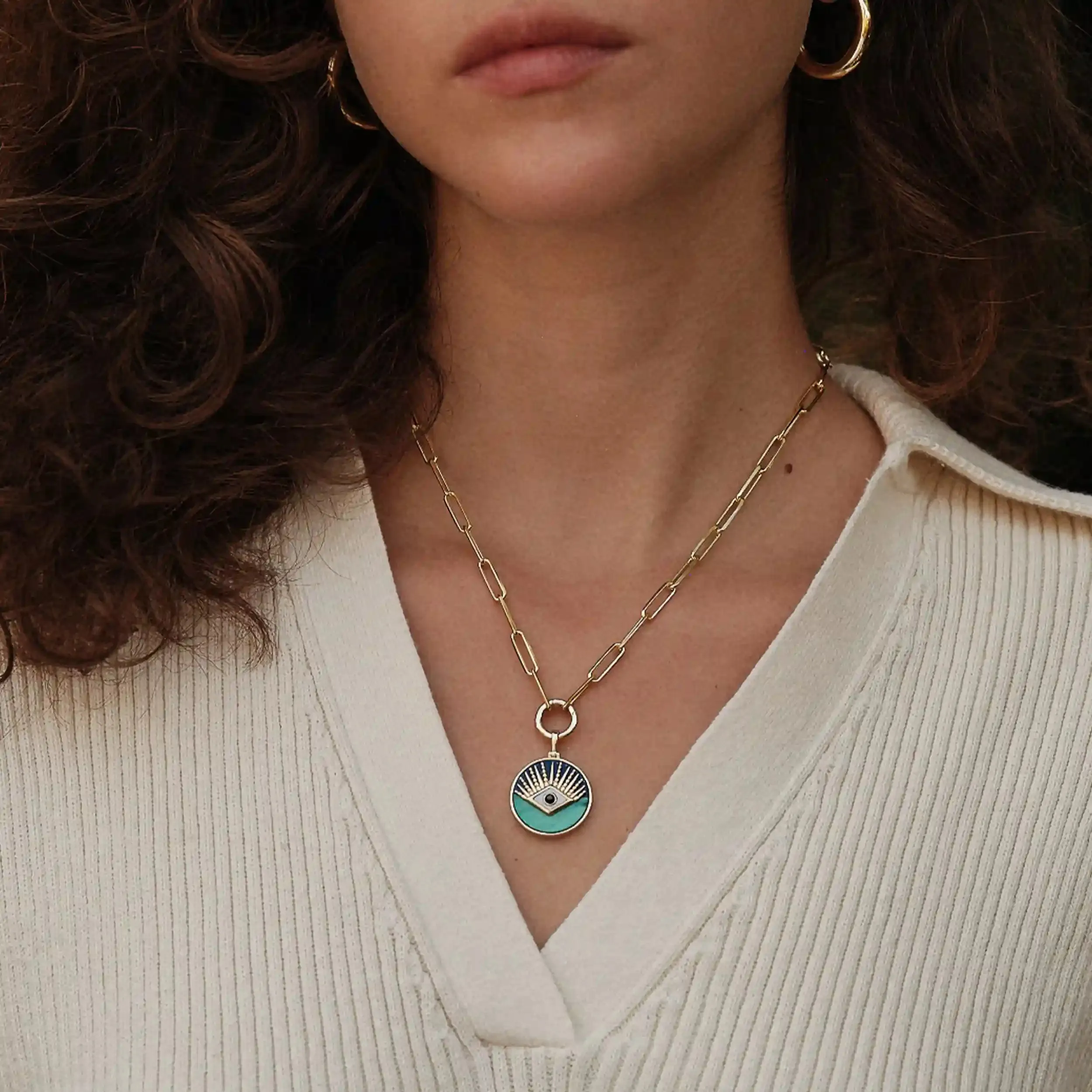 Third Eye Statement Single Charm Necklace