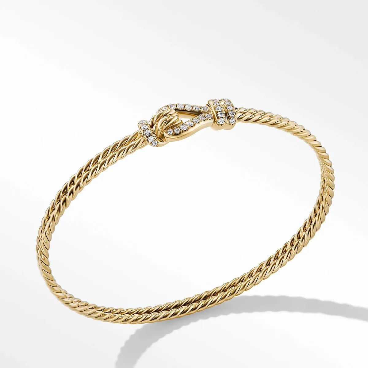 Thoroughbred Loop Bracelet in 18K Yellow Gold with Pave Diamonds