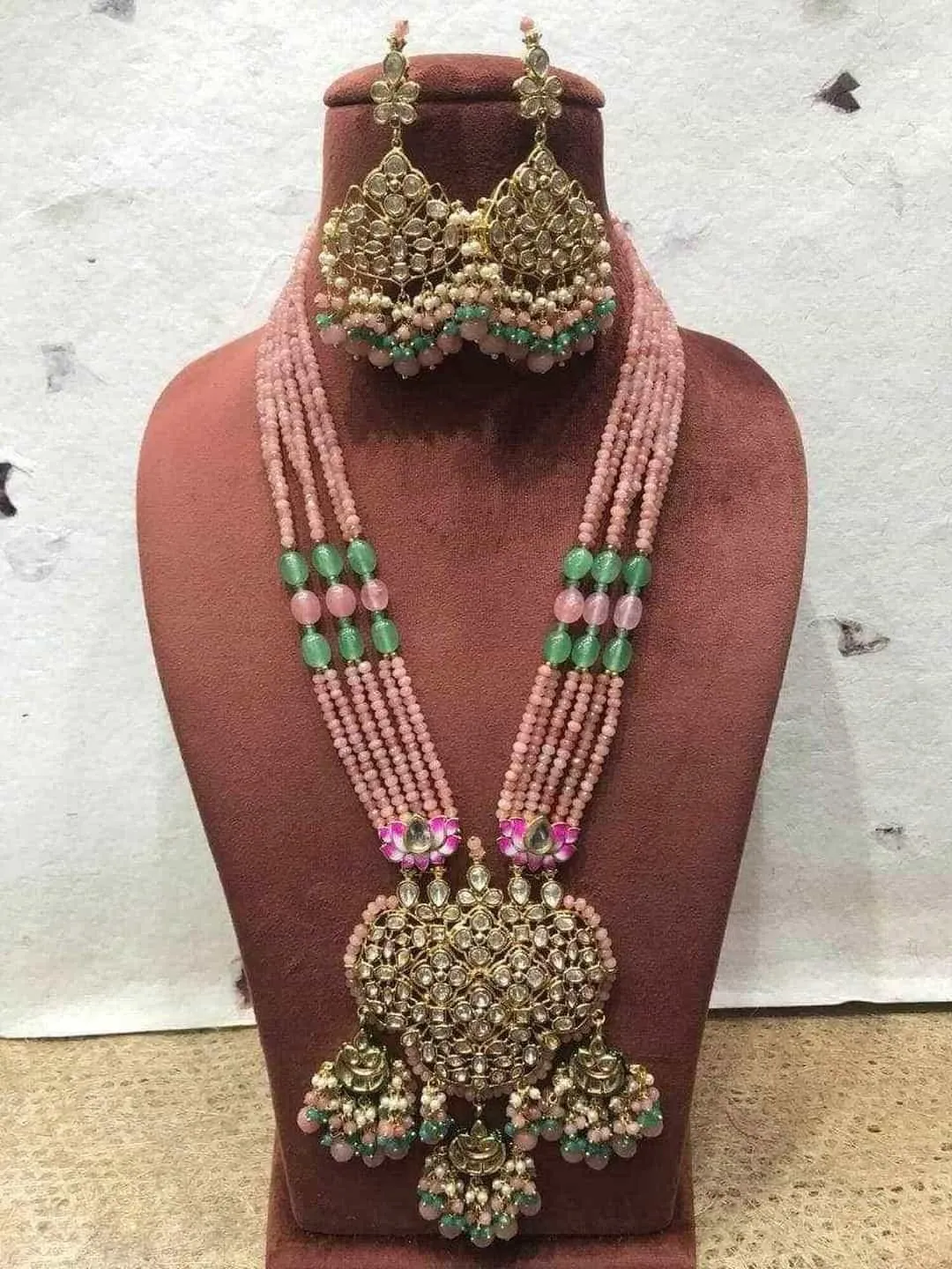 Three Chandbali Pendant Necklace