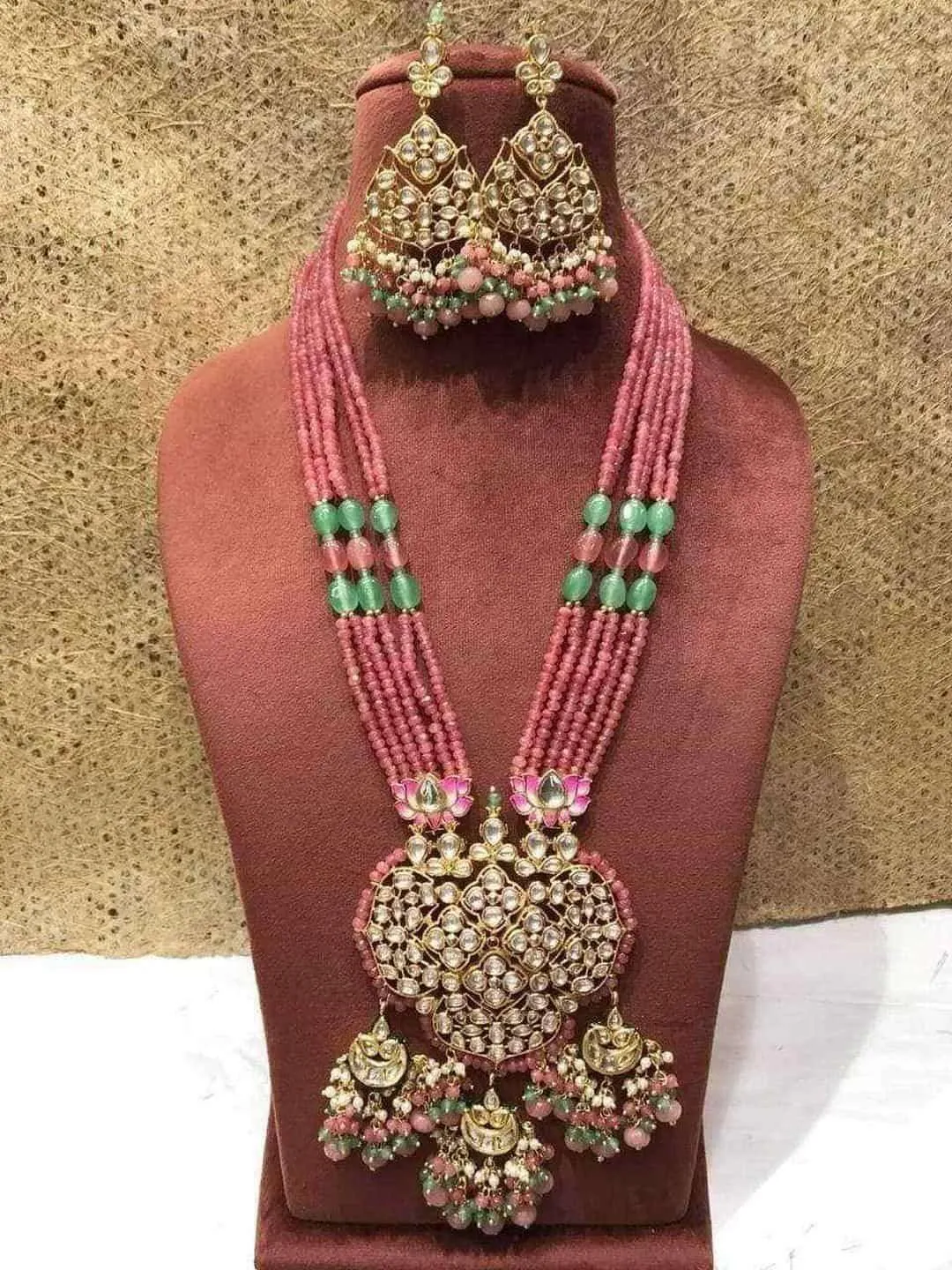 Three Chandbali Pendant Necklace