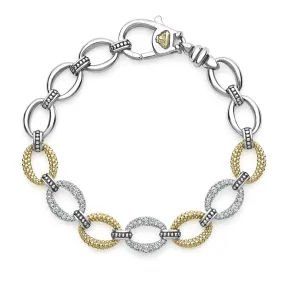 Three Station Diamond Link Bracelet