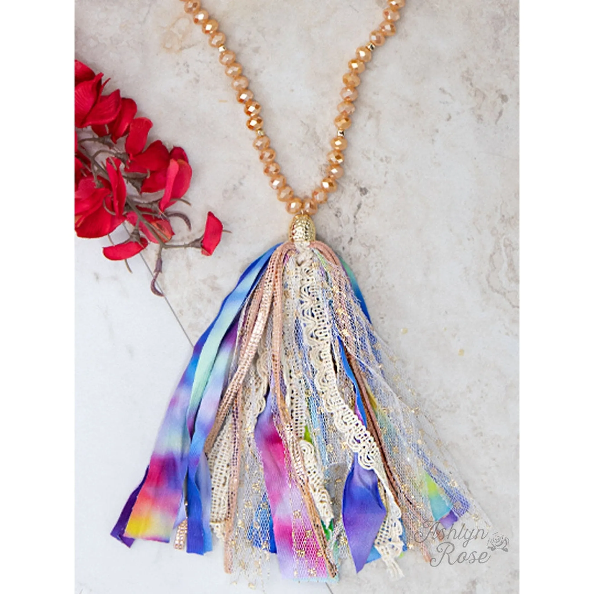 Tie-Dye Tassel Necklace