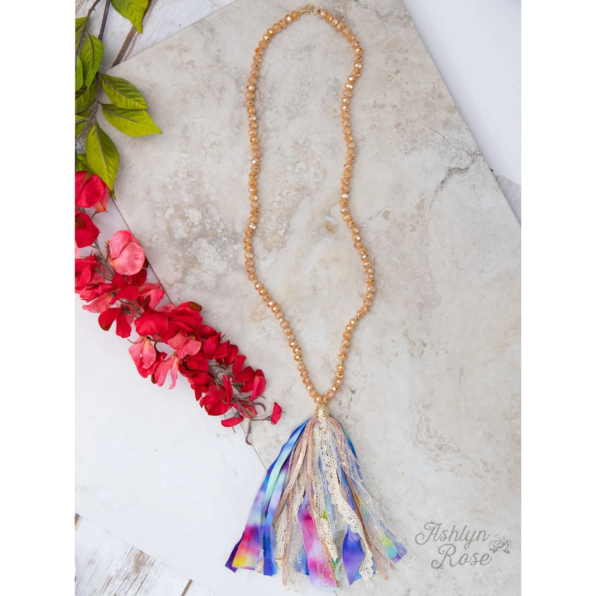 Tie-Dye Tassel Necklace