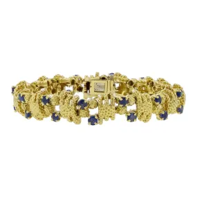 Tiffany and Co. Sapphire Gold Honeycomb Bracelet