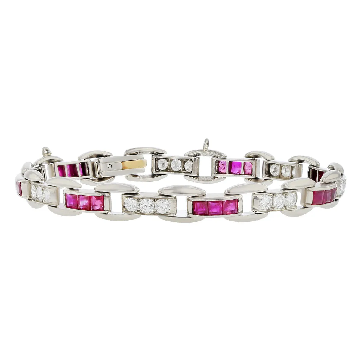 Tiffany Palladium Ruby and Diamond Bracelet