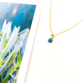 Tina Blue Lab Opal Necklace | Gold