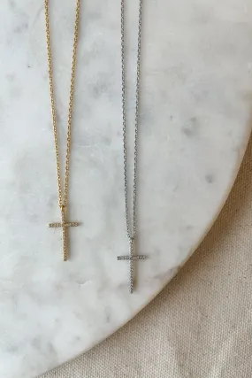 Traditional CZ Cross Necklace