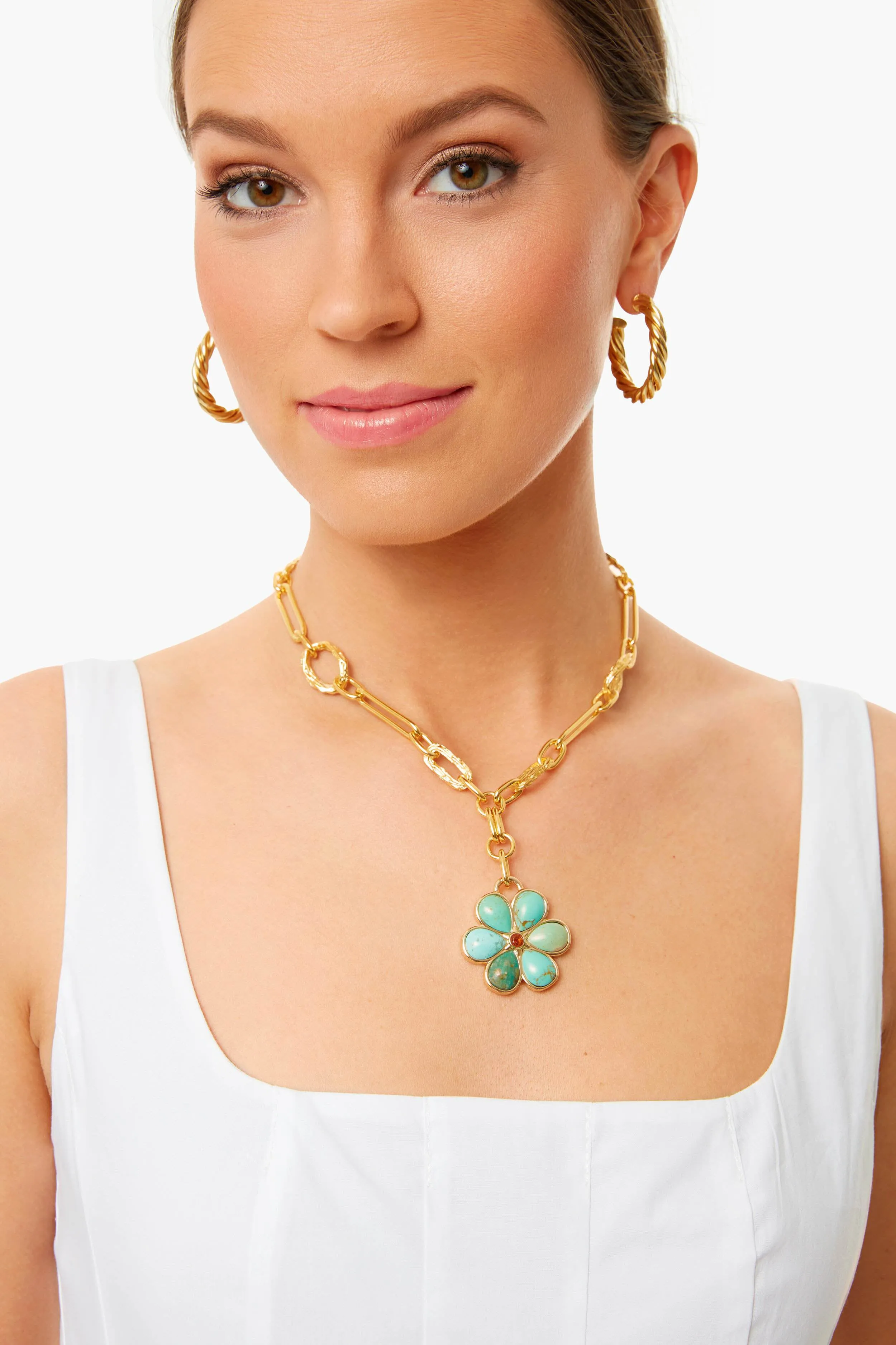 Turquoise Desert Daisy Necklace